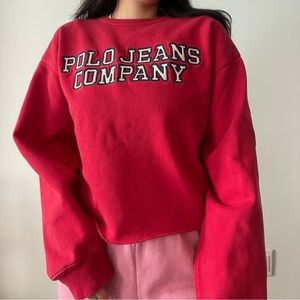 Polo Ralph Lauren Red Cropped Sweatshirt